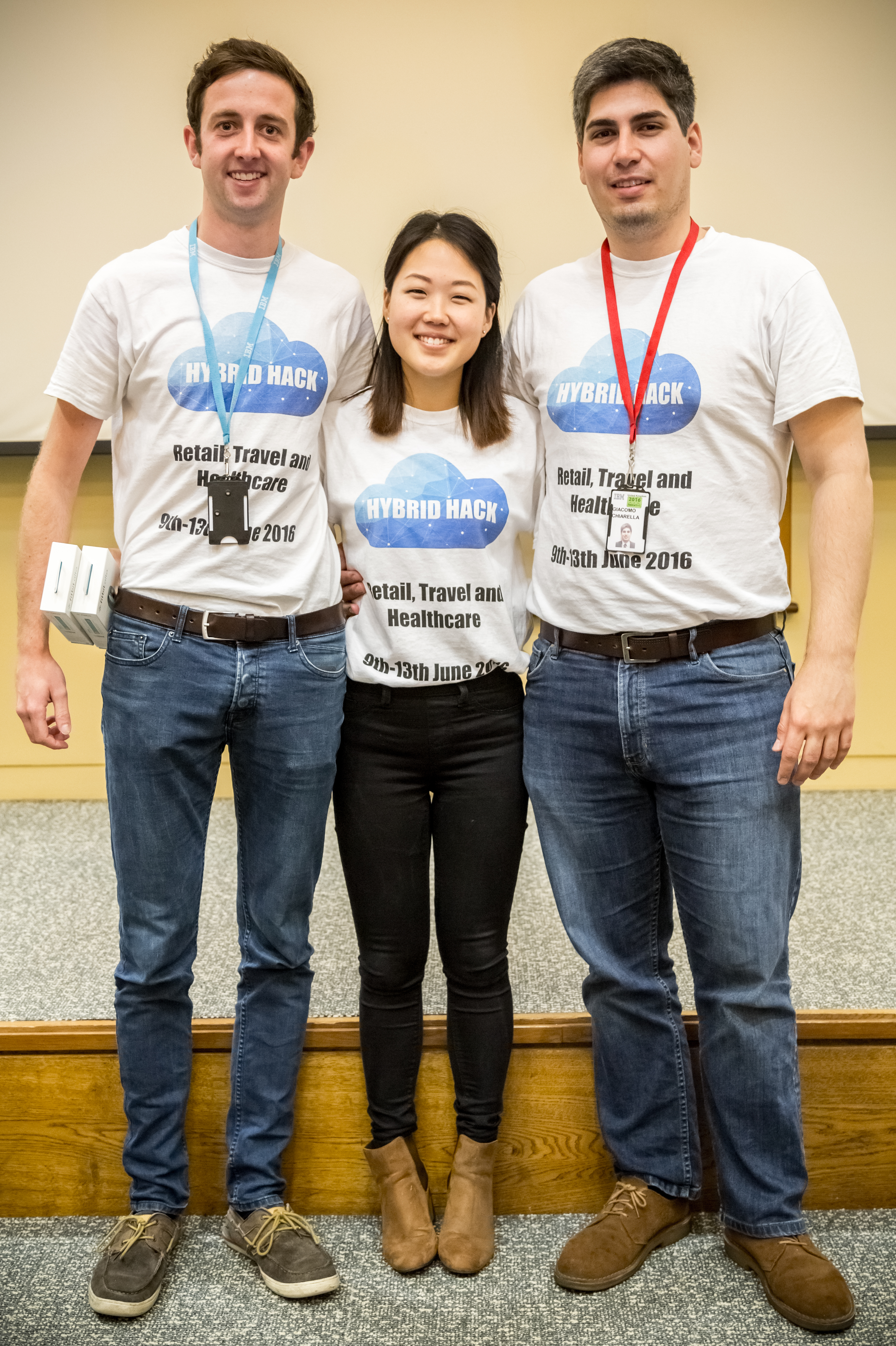 Dan, Elle and Giacomo the Hackathon organisers