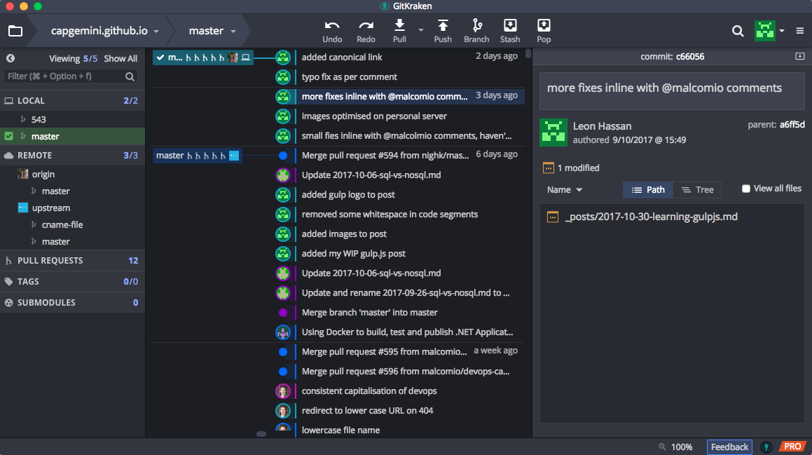 gitkraken diff